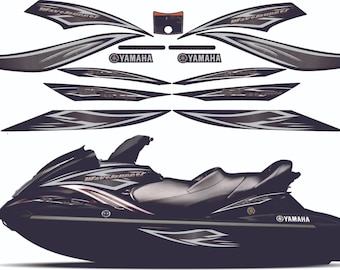 YAMAHA WAVERUNNER FX Ho 2006 Graphics / Decal / Sticker Kit Blk & Grey