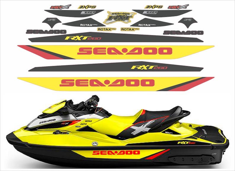SEADOO RXT X 260 2015 Graphics / Decal / Sticker Kit Yellow image 1