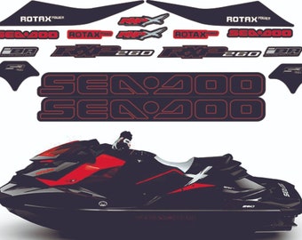 Kit de gráficos/calcomanías/pegatinas rojas para SEADOO RXP X 260 2013