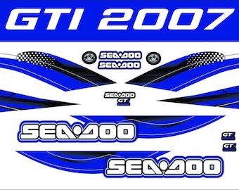 SEADOO GTI  2007 Blue Graphics / Decal / Sticker Kit