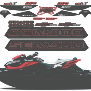 SEADOO RXT X 260 2013 Graphics / Decal / Sticker Kit Red Blk