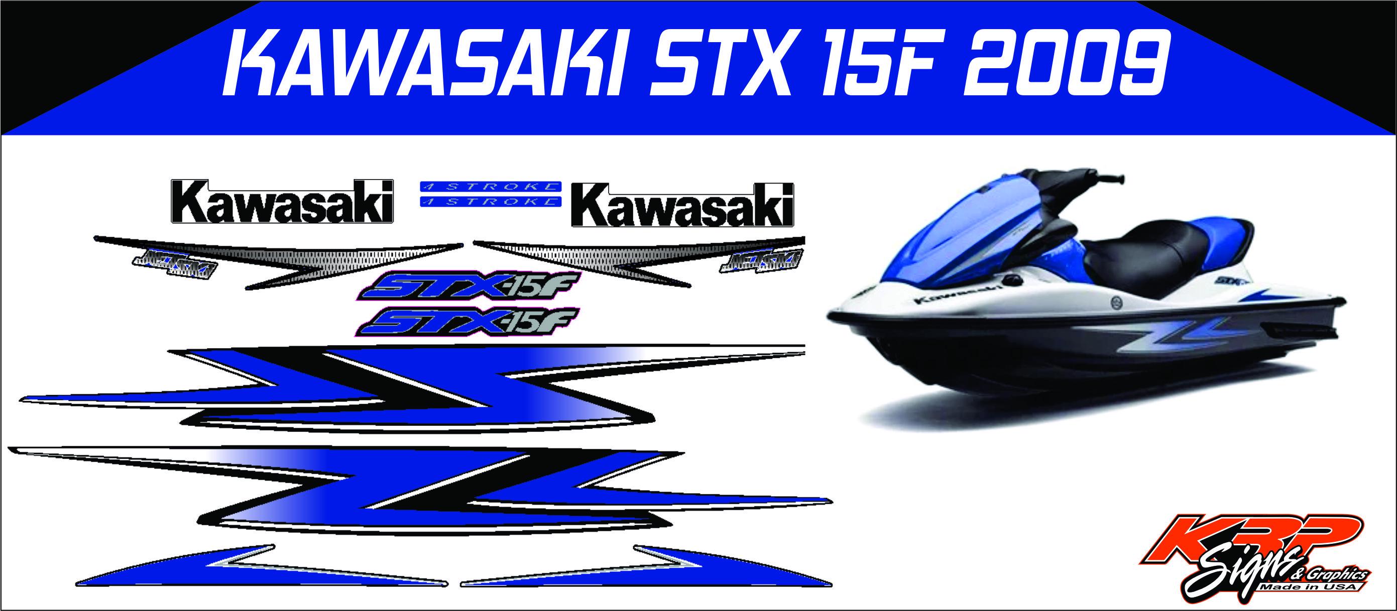 KAWASAKI STX 15 F 2009 Graphics / Decal / Sticker Kit Blue - Etsy