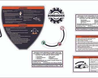 Seadoo GTI 2003 Decal Warning / Sticker Kit