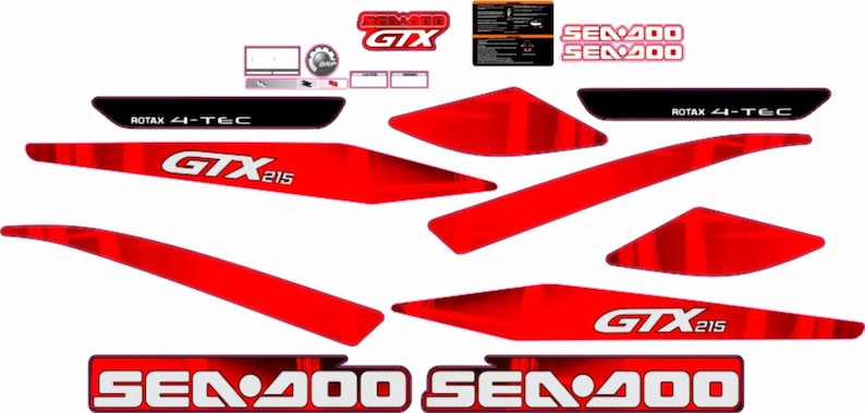 SEADOO GTX 2007 215 Graphics/Stickers/Stickers ROOD Custom afbeelding 1