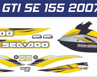 SEADOO GTI SE 155 2007 Graphics / Decal / Sticker Kit Yellow & Grey