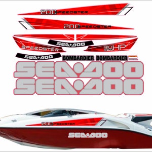 SEADOO SPEEDSTER 200 2004 - 2007 510 HP Graphics /decal / Sticker Kit Red image 2