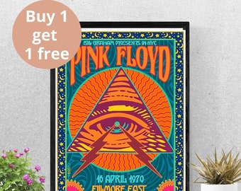 Pink Floyd Poster, Vintage Music Poster, Concert Poster,  Bedroom Wall Decor, No Frame, music poster vintage