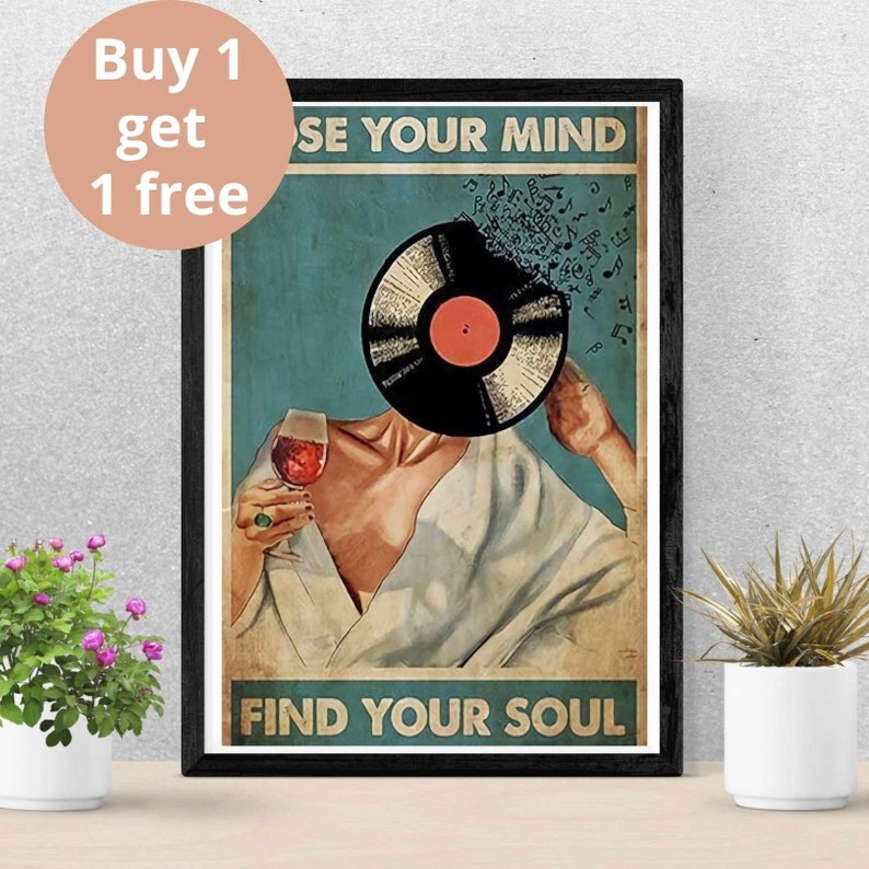 Music Vintage Poster Lose Your Mind Find Your Soul Vintage - Etsy