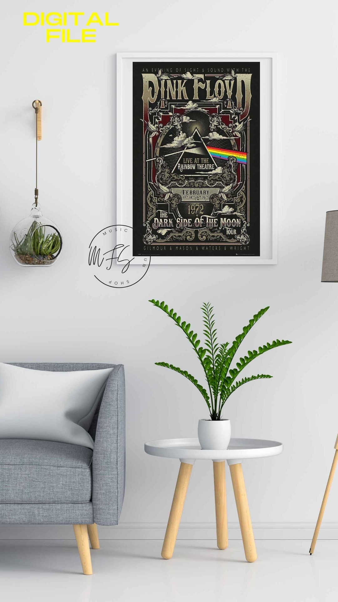 Pink Floyd the Dark Side of the Moon Tour Vintage Movie Poster, Vintage