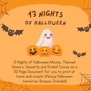 13 Nights of Halloween Themed Movie Nights PDF  I  Halloween Family Night  I  Fall Date Nights