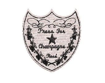 Press For Champagne Rose Embroidery File hostess gift dom theme houseware