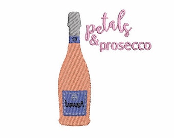 Broderifil med kronblad och Prosecco