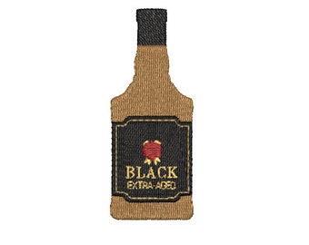 Black Label Bourbon Bottle Embroidery File