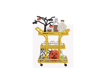 Amelia Halloween Bar Cart Embroidery File