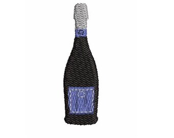 Prosecco with Blue Label Bottle Embroidery File