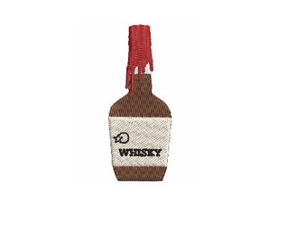 Whiskey Embroidery File Bar theme gift cocktail napkin set houseware linen craft manhattan on the rocks