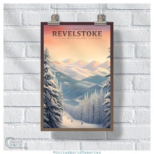 Póster Revelstoke Serenity, impresión de la estación de esquí de Canadá, regalo de esquí de Revelstoke, póster de viaje a la Columbia Británica de Canadá