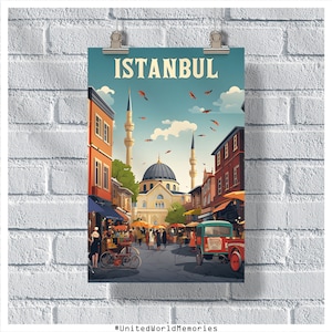 Istanbul Grand Bazaar Poster, Istanbul Travel Poster, Turkey Poster, Istanbul Gift, Istanbul Vintage Retro Poster, Istanbul Wall Art