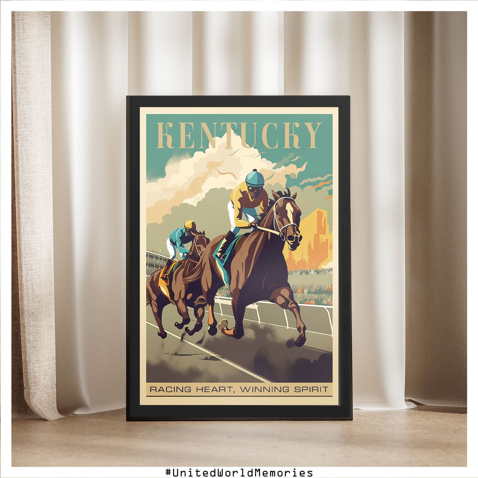 Kentucky Travel Poster, Kentucky Horse Racing Poster, Kentucky Vintage ...