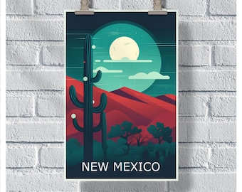 New Mexico Travel Poster, Welcome To New Mexico Poster, New Mexico Vintage Poster, Wall Decor, New Mexico Print, New Mexico Retro Poster