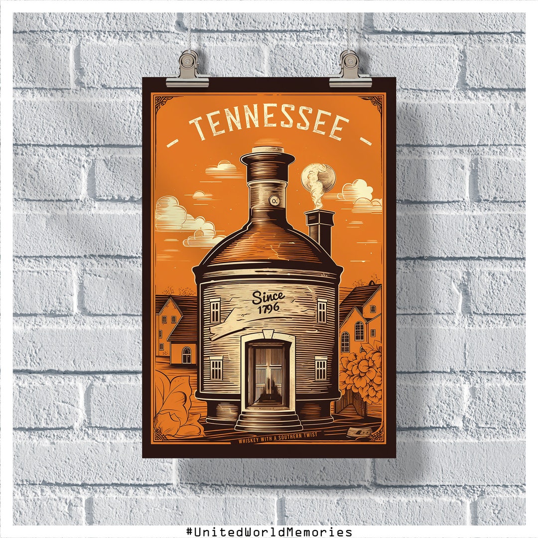 Tennessee Travel Poster, Whiskey Poster, Tennessee Vintage Poster, Wall ...