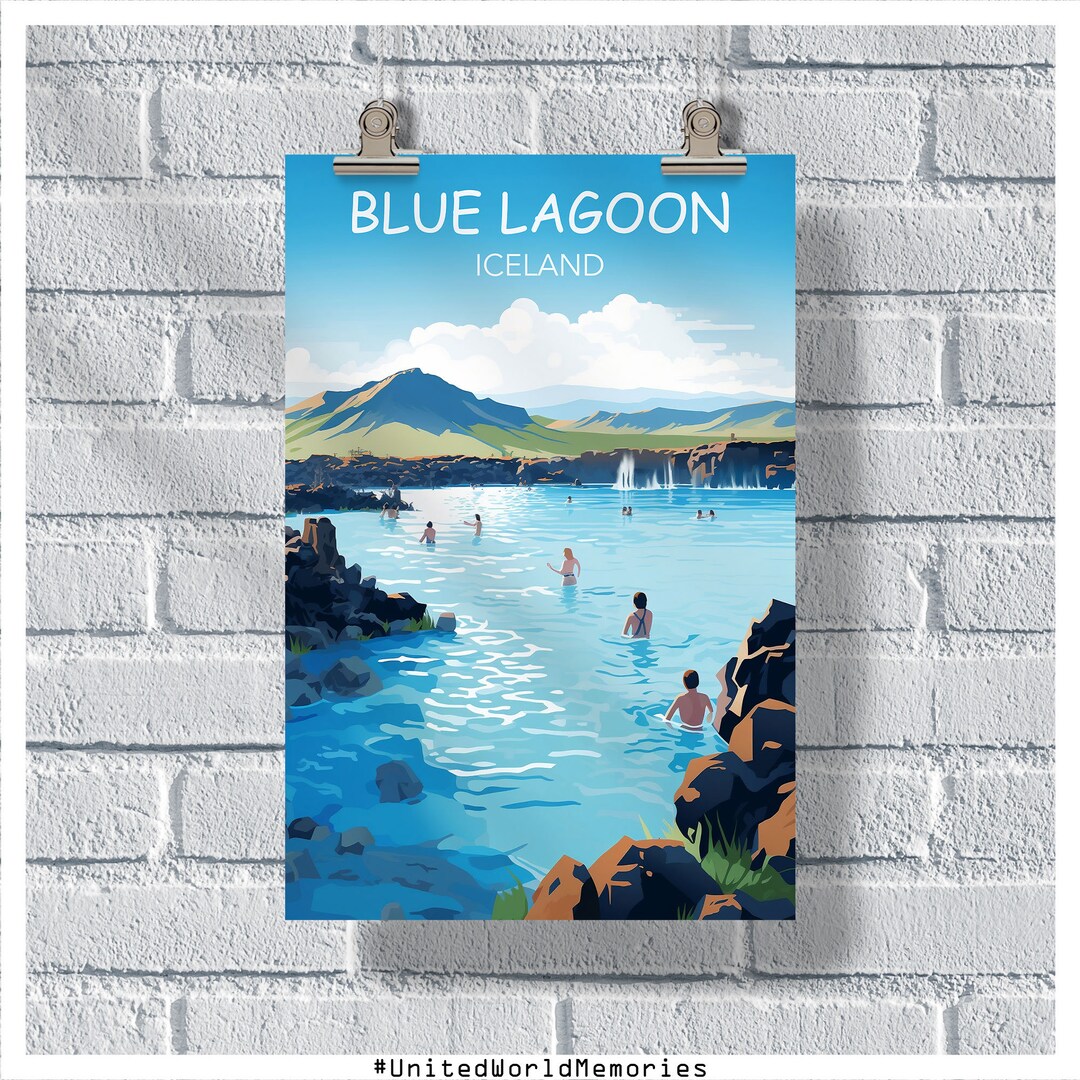 Blue Lagoon Travel Poster, Blue Lagoon Relaxation Poster, Iceland