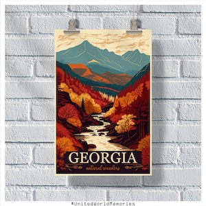 Georgia Travel Poster, Georgia Poster, Georgia Vintage Poster, Georgia Wall Decor, State Poster, Georgia Print, Georgia Retro Poster
