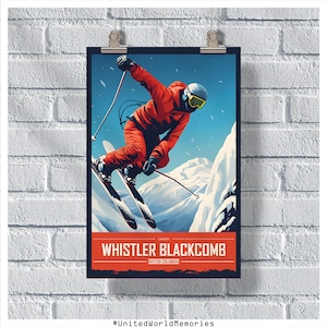 Whistler Blackcomb Extreme Adventures Poster, Whistler Blackcomb Ski Resort Print, Canada Poster, Ski Snowboarding Gift, Ski Resort Art