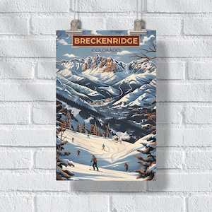 Breckenridge Ski Resort Mountain Majesty Poster, Ski Resort Colorado Print, Ski Snowboarding Wall Art, Ski Lover Gift