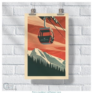 Telluride Ski Lift Poster, Ski Resort Colorado Print, Ski Snowboarding Retro Wall Art, Ski Lover Gift