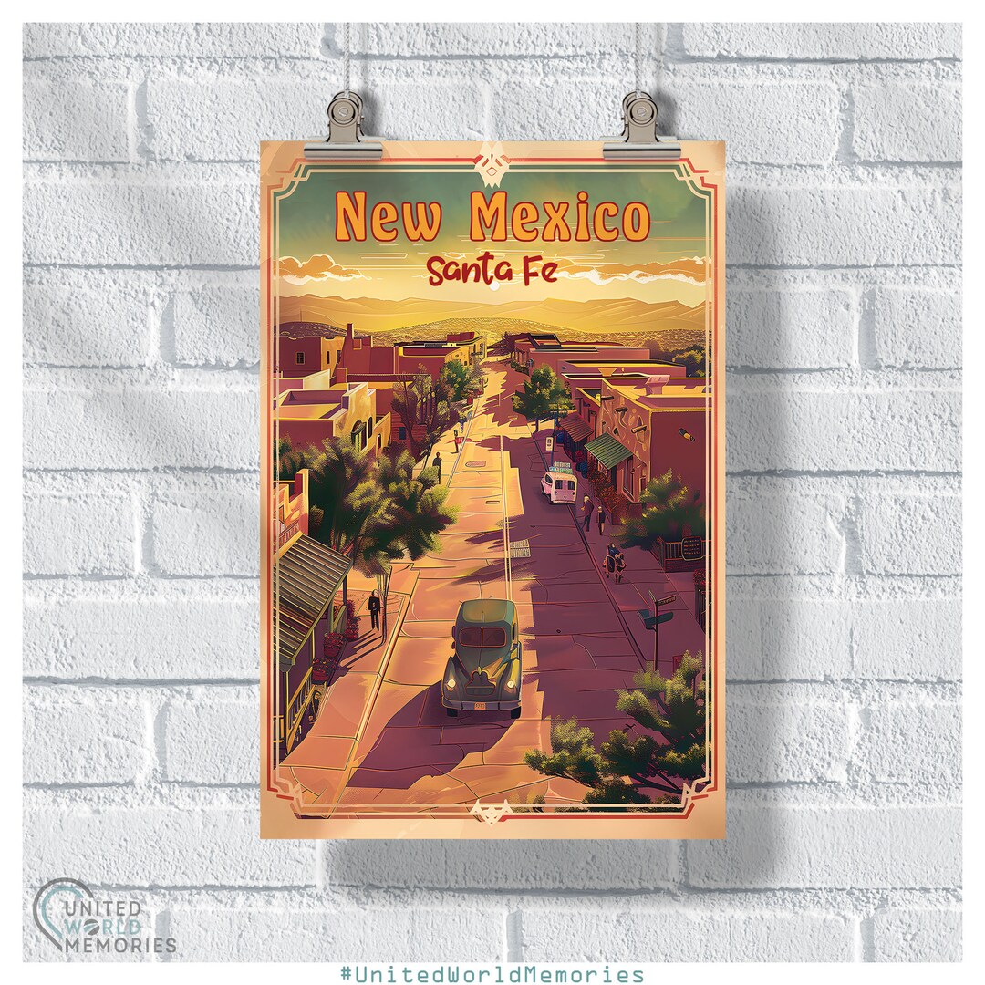 New Mexico Santa Fe Splendor Poster, New Mexico Travel Print, United ...