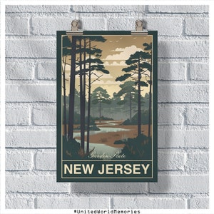 New Jersey Travel Poster, Garden State Poster, New Jersey Vintage Poster, Wall Decor, New Jersey Print, New Jersey Retro Poster, NJ Poster
