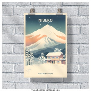 Niseko Japanese Paradise Poster, Niseko Hokkaido Ski Resort Print, Japan Poster, Ski Snowboarding Gift, Ski Resort Art, Niseko Hokkaido Gift