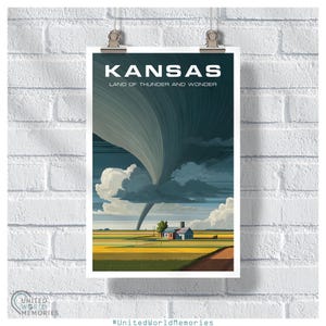 Tornado Alley Skies Poster, Kansas USA Travel Print