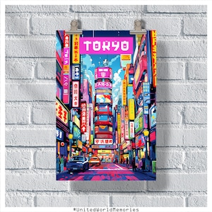 Tokyo Akihabara District Poster, Tokyo Travel Poster, Japan Poster, Office Wall Decor, Asia Travel Print, Tokyo Gift