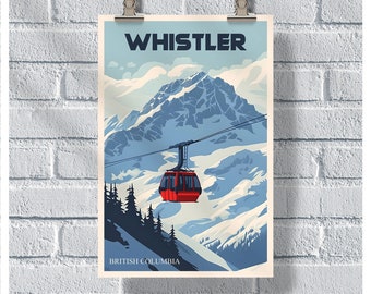 Whistler Blackcomb Gondola Gateway Poster, Whistler Blackcomb Ski Resort Print, Canada Poster, Ski Snowboarding Gift, Ski Resort Art