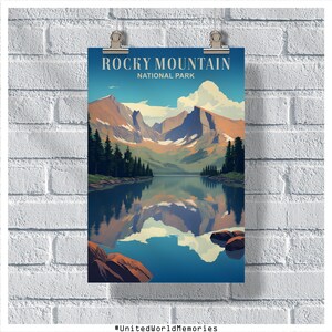 Rocky Mountain National Park Poster, Rocky Mountain Alpine Lake Reflections Poster, National Parks Poster, Rocky Mountain Wall Art