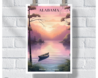 Póster "Southern Charm Riverbank Alabama", impresión de viaje de Alabama