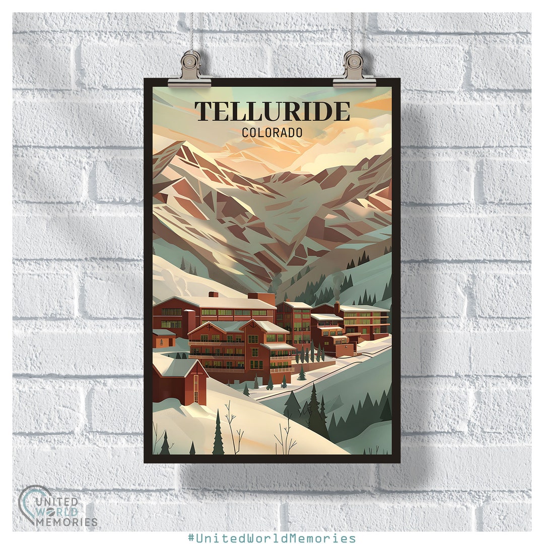 Telluride Alpine Bliss Poster, Ski Resort Colorado Print, Ski ...