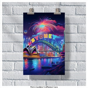 Vivid Sydney Festival Poster, Sydney Travel Poster, Australia Poster, Australia Gift, Sydney Wall Art, Australian Wall Art