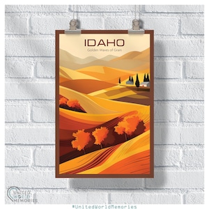 Autumn in the Palouse Idaho Poster, Idaho Travel Print