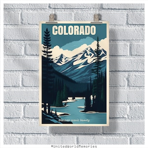 Colorado Travel Poster, Welcome To Colorado Poster, Colorado Vintage Poster, Wall Decor, State Poster, Colorado Print, Colorado Retro Poster