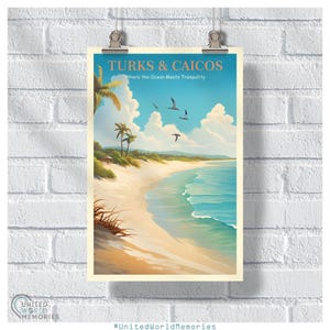 Póster de serenidad de las Islas Turcas y Caicos, impresión de las Islas Turcas y Caicos, regalo de las Islas Turcas y Caicos, carteles de viajes