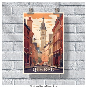Quebec Travel Poster, Old Montreal Poster, Canada Poster, Quebec Vintage Poster, Wall Decor, Canada Art, Quebec Print, Montreal Poster