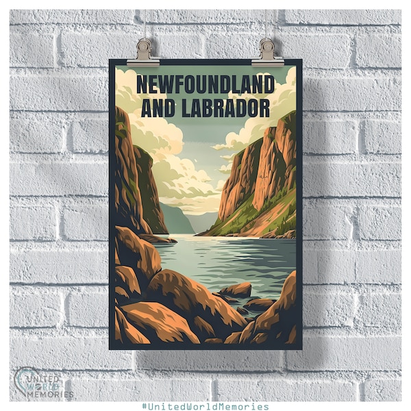 Newfoundland and Labrador Gros Morne National Park Poster, Newfoundland and Labrador Canada Vintage Retro Print, Nature Lovers Gift