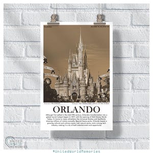 Orlando Cinderella Castle Informative Poster, Florida Wall Art