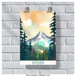 Oregon Travel Poster, Welcome To Oregon Poster, Oregon Vintage Poster, Wall Decor, State Poster, Oregon Print, Oregon Retro Poster