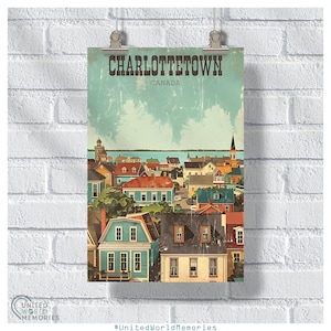 Poster vintage di Charlottetown dell'Isola del Principe Edoardo, Stampa retrò vintage dell'Isola del Principe Edoardo Canada, Regalo per gli amanti della natura