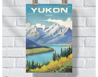 Yukon Kluane National Park Poster, Yukon Canada Vintage Retro Print, Nature Lovers Gift