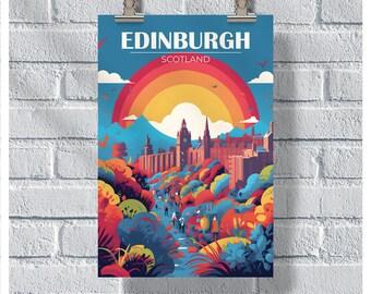 Edinburgh Festival Fringe Poster, Scotland Travel Poster, Edinburgh Vintage Retro Print, Scotland Wall Art, Home Decor, Edinburgh Poster